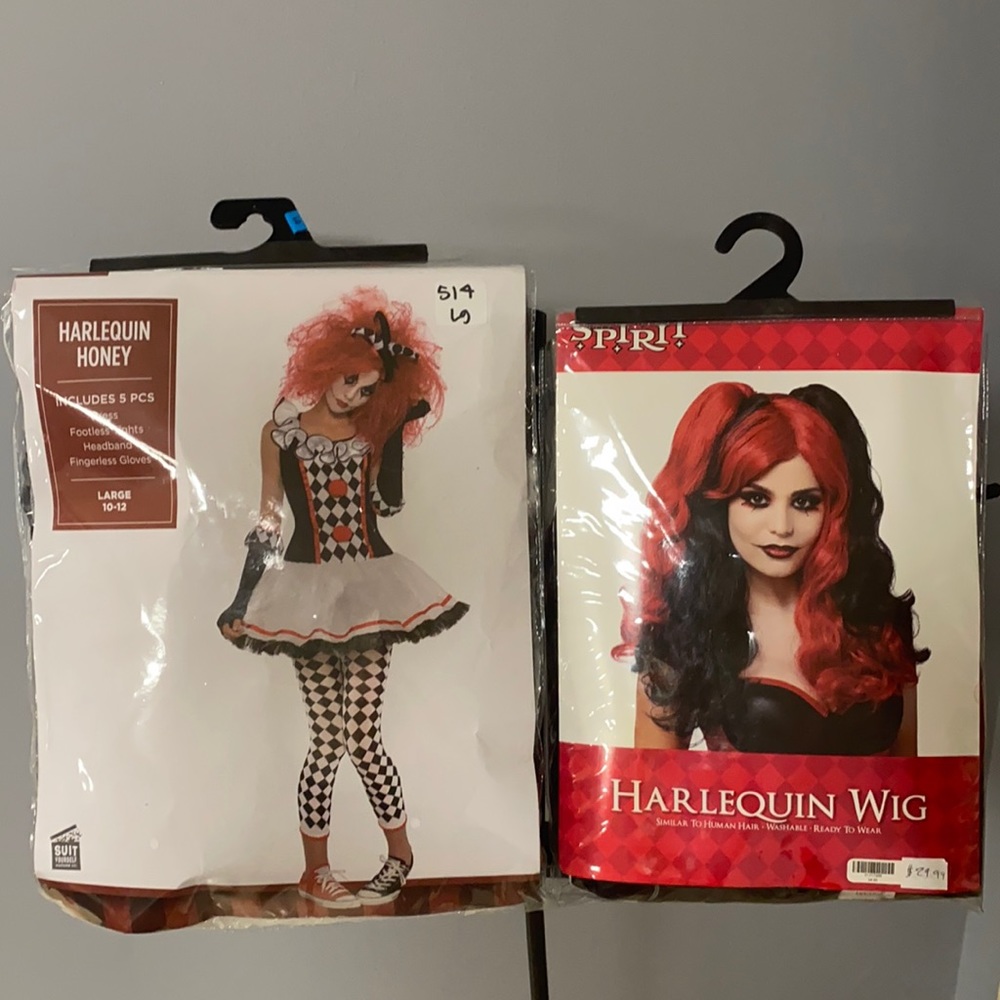 Harlequin Honey and Wig Halloween costume